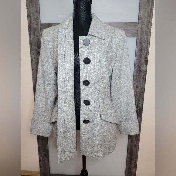 Yves Saint Laurent Rive Gauche Wool Blazer – Gray, Size 36, Made in France - Picture 9 of 12